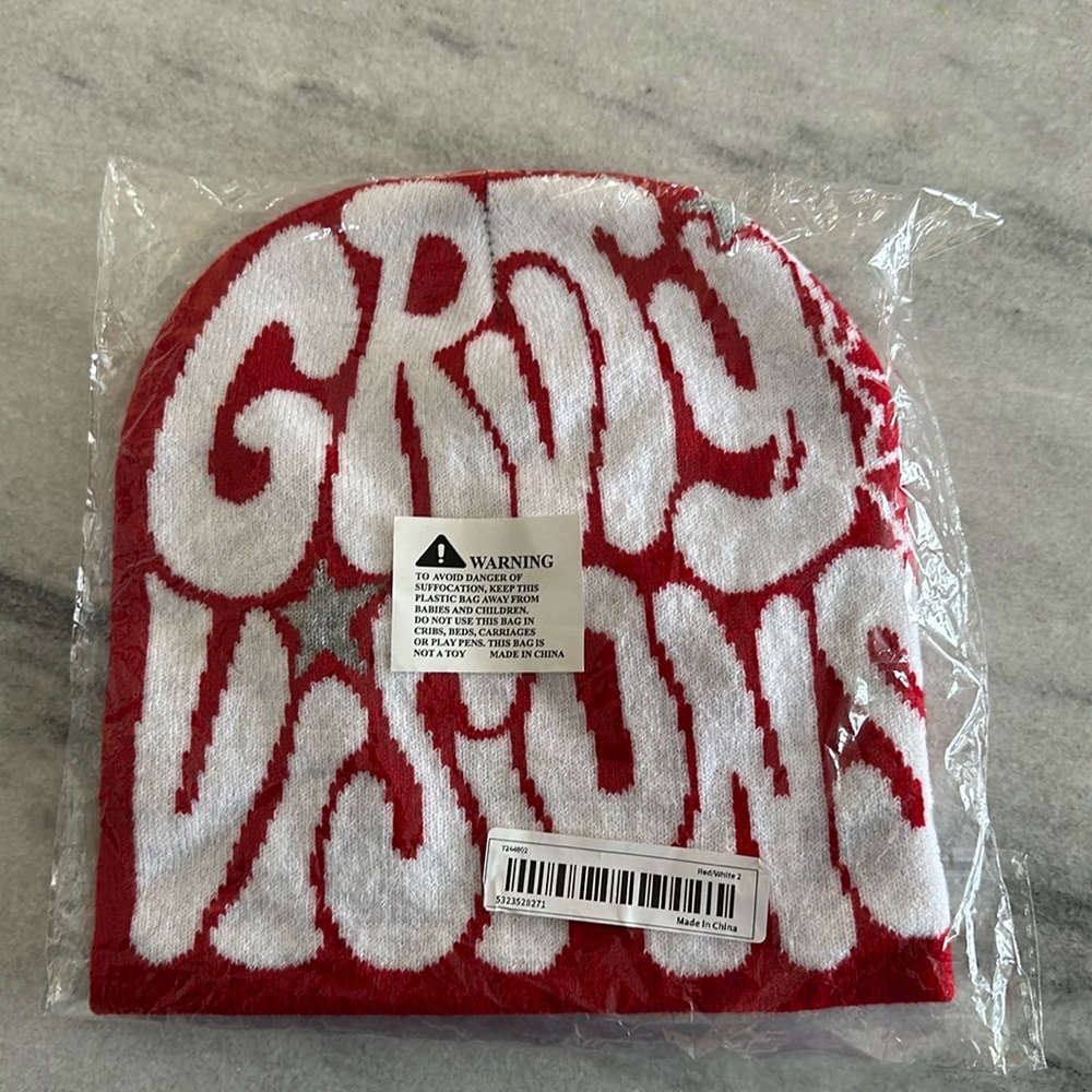 Brand new red designer beanie (NIB)